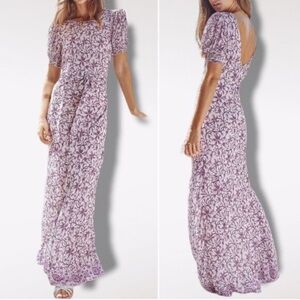 Anthropologie Amarette Puff-Sleeved Maxi Dress